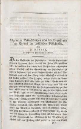 251-334 Allgemeine Betrachtungen über den Begriff und den Verlauf der christlichen Philosophie