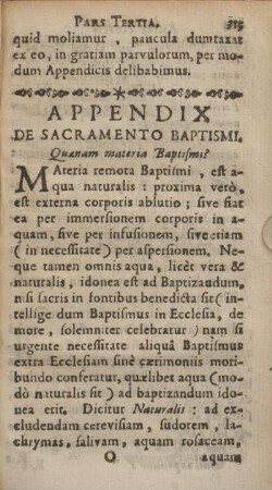 Appendix de sacramento baptismi.