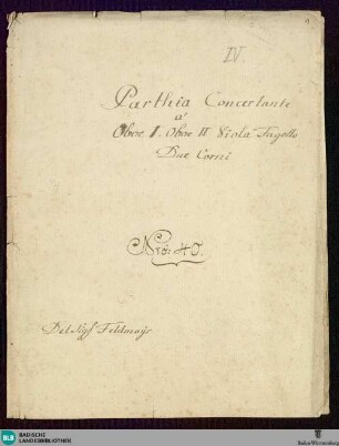 Partitas - Don Mus.Ms. 421 : winds, vla; F