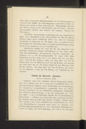 Einfluss der Jahreszeit. Epidemien.