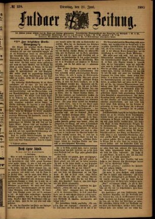 Ausgabe vom Dienstag, den 21. Juni 1887.