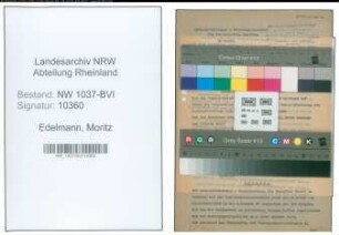 Entnazifizierung Moritz Edelmann , geb. 23.02.1891 (Prof.)
