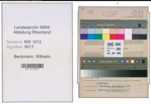 Entnazifizierung Wilhelm Beckmann , geb. 11.08.1901 (Betriebsingenieur)