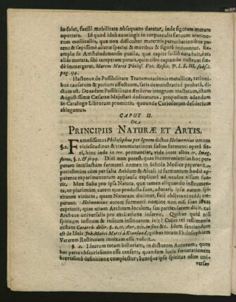 Caput II. De Principiis Naturae Et Artis.