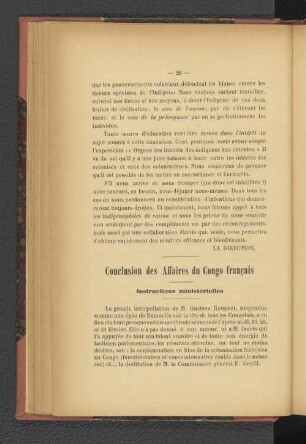 Conclusion des Affaires du Congo francais.