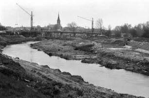 Verlegung der Alb westlich von Knielingen im Zusammenhang mit dem Bau der Südtangente.