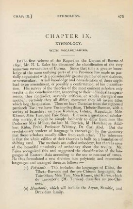 Chapter IX. Ethnology