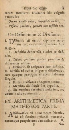 Ex arithmetica prima matheseos parte.