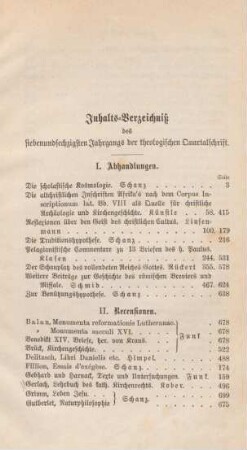 703-704 Inhaltsverzeichnis