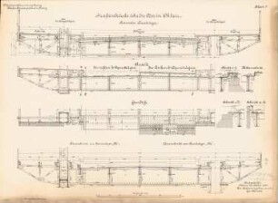 Oderbrücke, Ohlau: Querträger, Endträger: Ansichten, Grundriss, Schnitte 1:20