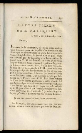 191-203, Lettre CLXXXIV.-CLXXXVII.