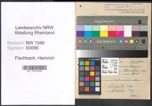 Entnazifizierung Heinrich Fischbach , geb. 30.04.1889 (Postwart)