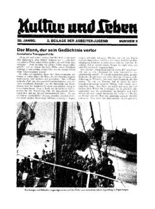 Kultur und Leben : 2. Beilage der "Arbeiter-Jugend"
