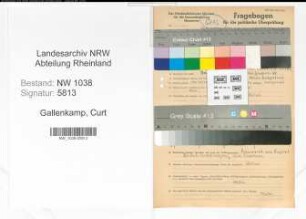 Entnazifizierung Curt Gallenkamp , geb. 17.02.1890 (General)