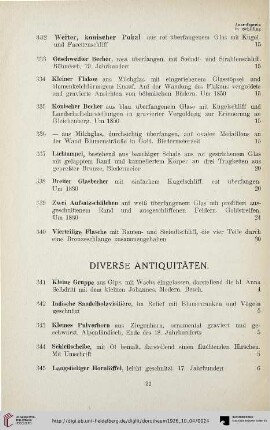 Diverse Antiquitäten (Nr. 341-362)