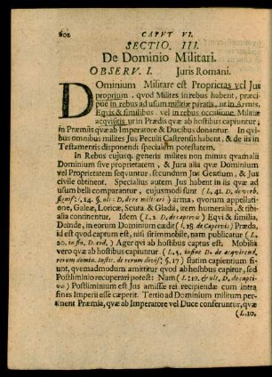 Sectio III. De Dominio Militari
