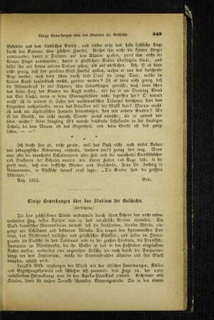 Einige Bemerkungen über das Studium der Geschichte : (Fortsetzung)