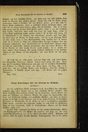 Einige Bemerkungen über das Studium der Geschichte : (Fortsetzung)