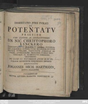 Dissertatio Jvris Pvblici De Potentatv