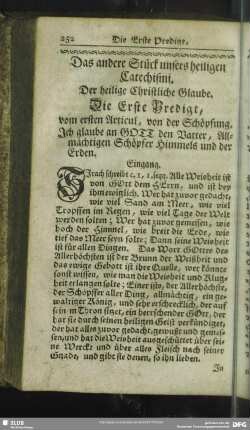 Das andere Stück unsers heiligen Catechismi. Der heilige Christliche Glaube