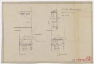 [Zwischenbau 4], Abortanbau III [Grundriss, Ansichten]