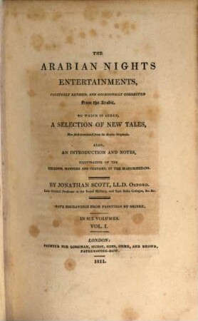 The arabian nights entertainments. 1