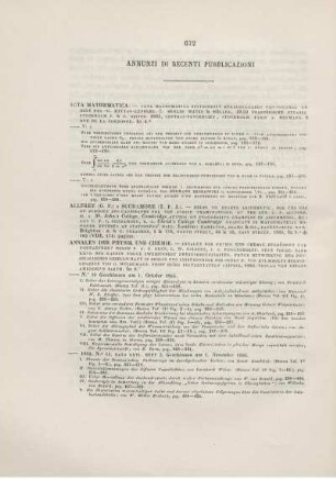 Annunzi di recenti pubblicazioni.
