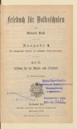 Teil 2, [Schülerband]: Lesebuch für die Mittel- und Oberstufe