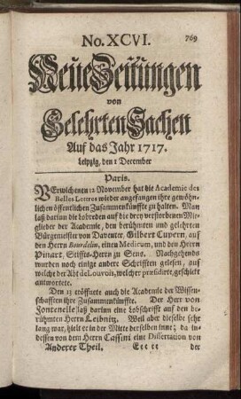 No. XCVI. Leipzig, den 1. December. - No. CIV. Leipzig, den 29. December.