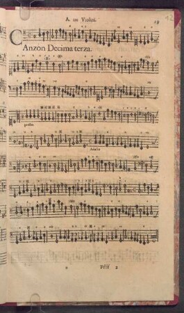Canzon Decima terza à tre Violini.