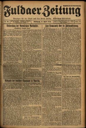 Ausgabe vom Mittwoch, den 21. April 1926.