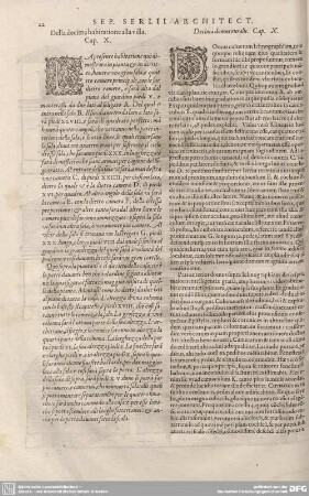 Della decima habitatione alla villa. Cap. X.