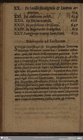 Bibliopola ad Lectorem