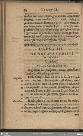 Caput III. De Natura Christi Humana