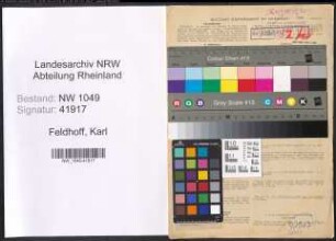 Entnazifizierung Karl Feldhoff , geb. 03.09.1897 (Beamter)