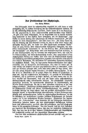 Zur Problemlage der Psychologie
