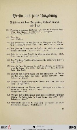 Berlin und seine Umgebung (Nr. 394-410)