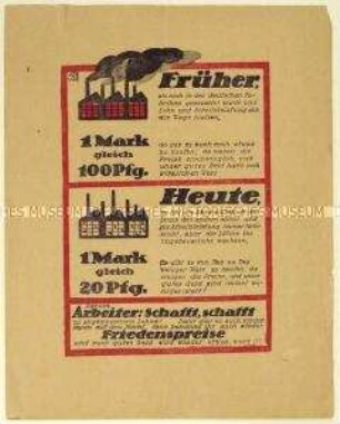 Flugblatt gegen Streiks und Aufruf zur Arbeit