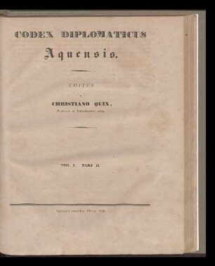 Codex diplomaticus Aquensis / 1,2