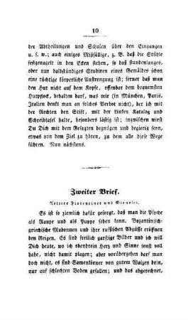 Zweiter Brief. Aeltere Florentiner und Sieneser