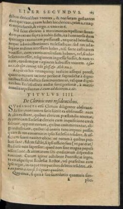 Titulus IIII. De Clericis non residentibus.