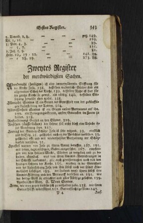 Zweytes Register der merckwürdigsten Sachen.