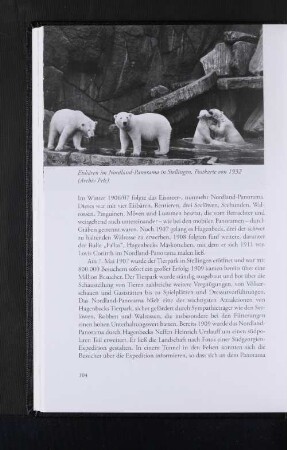 Eisbären im Nordland-Panorama in Stellingen, Postkarte von 1932 (Archiv Pelc)