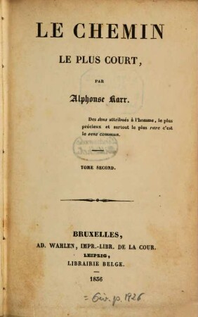 Le chemin le plus court, 2. - 248 S.