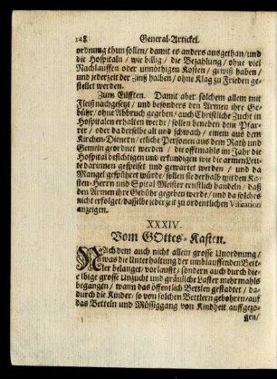 XXXIV. Vom Gottes-Kasten.