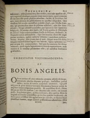 Exercitatio Vigesima-Secunda. De Bonis Angelis.