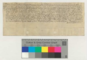 Die Ratsmannen Hartwich und Franz Witzendorff bezeugen als Kämmerer eine Schadloserklärung anlässlich des Todes des Lübeckers Jurgen Alers.