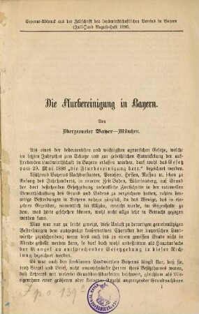 Die Flurbereinigung in Bayern