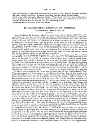 Der heimatkundliche Unterricht in der Volksschule : (Schluß)