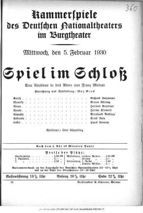 Spiel im Schloß
